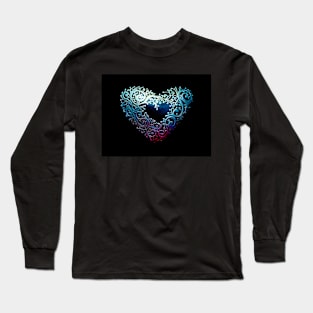 Black Heart with Silver Lining by Julie Ann Stricklin Long Sleeve T-Shirt